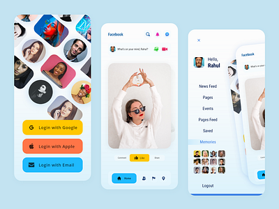 Facebook App UI Kits facebook facebook app design facebook app ui design facebook app ui kits facebook design facebook ui design social media app design social medial app