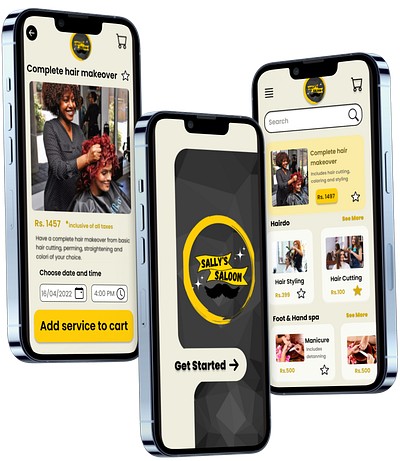 Sally's Salon - An app to book at home salon services design figma salon service ui ux