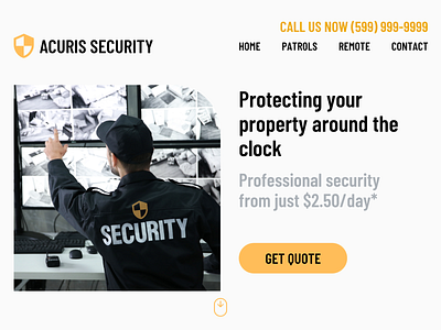 Security Company Website Mockup branding company guard mockup security guard services website