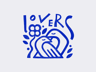 Lovers bird feelings flowers illustration