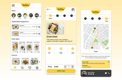 Hellthy App app delivery design healthy meal order restaurant track uiux uiux design