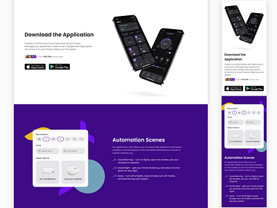 Middle section design landing page rwd smart home uxui web page