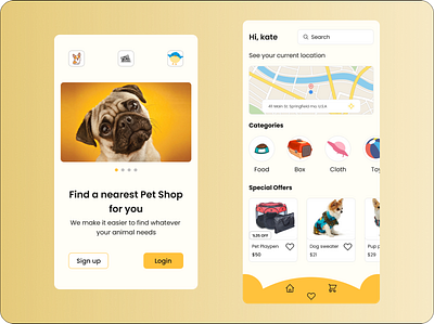Pet Shop app design graphic design typography ui