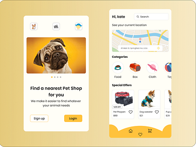 Pet Shop app design graphic design typography ui