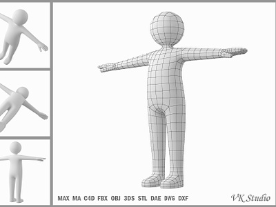 Adult Male Stickman in T-Pose