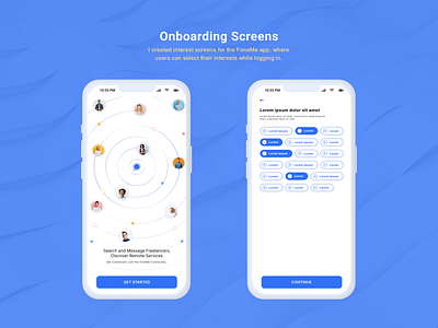 Onboarding screens of FoneMe applications app design branding design figma illustration mockups ui ui design ui ux