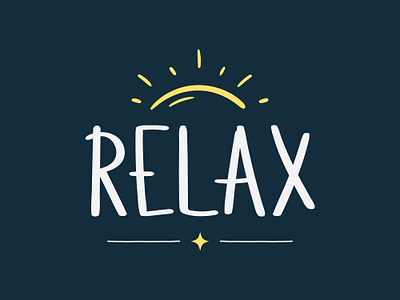 Relax word Doodle Lettering branding cute design doodle flat graphic design hand drawn illustration logo sun typography vector