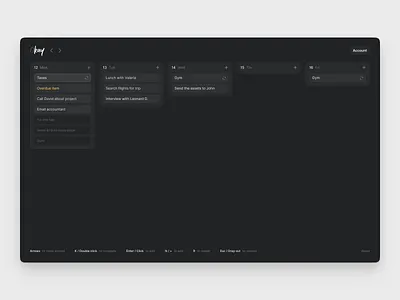 (o)kay dark mode kanban layout personal reminder task task management todo