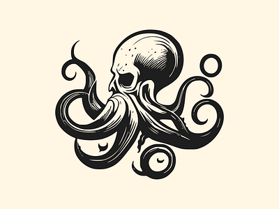 Octopus Skull Face 2d adobe app branding design graphic design icon illustration logo vector