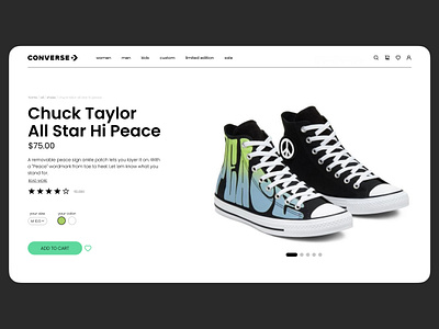 SHOES PRODUCT PAGE. Converse concept adobe card concept converse design figma graphic design online shopping online store product page shoes shop sneakers store ui ux uxui uxui design web design website concept