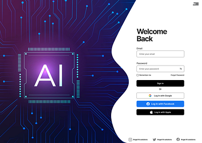 Landing page for Angel AI Solutions branding graphic design homepage landing page ui