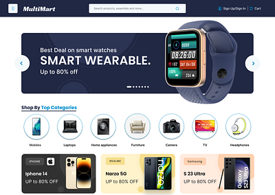 MultiMart E-comm Homepage animation branding ecommerce graphic design homepage ui webpage