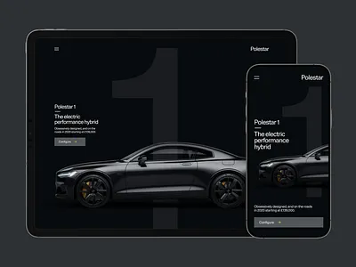 Polestar 1 Landing Page – Polestar.com design ev hero landing page minimal polestar polestar.com ui