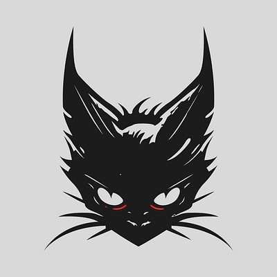 Evil Cat 2d adobe illustrator app branding cat dark design evil graphic design icon illustration logo neon vector