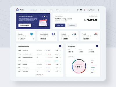 Banking Dashboard clean concept design minimal ui