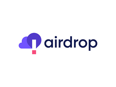 Airdrop air balloon airdrop brand identity cloud creative flat icon location logo design modern professional sky symbol