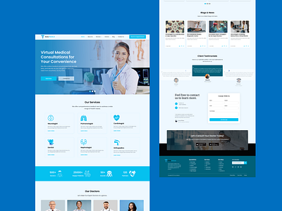 Telemedicine Website Landing Page adobe xd figma landing page medical website telemedicine ui uiux web design