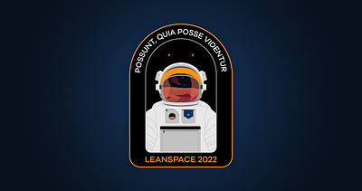 Leanspace - Mission patch 2022 astronaut badge black company cosmic graphic design illustration illustrator mission missionpatch newspace orange patch planet space