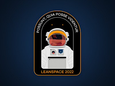 Leanspace - Mission patch 2022 astronaut badge black company cosmic graphic design illustration illustrator mission missionpatch newspace orange patch planet space