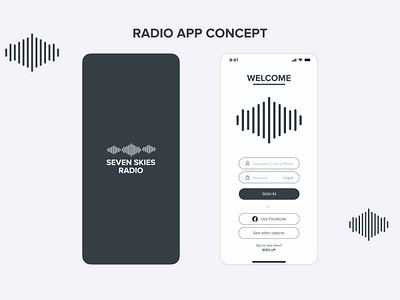 RADIO APP CONCEPT adobe app app concept app design concept design figma graphic design mobile mobile app mobile design music music app radio radio app ui ux uxui uxui design web design