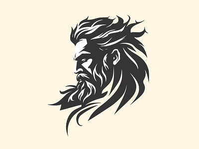 Bust Of Severe Zeus 2d adobe illustrator app branding design god graphic design icon illustration logo mystical vector zeus