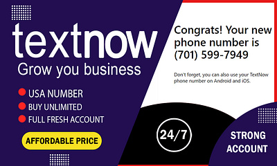 Textnow Unlimited sell. branding grow mail marketing textnow