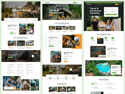 Travel & Adventure Web Template adventure booking camping landing page product design saas template tent tent camping tour travel ui designer ux designer website