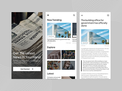 Professional News Mobile Application UI Concept android app branding clean design figma figma design flutter ios minimal minimalist mobile news news portal professional ui ui kit uiux user interface ux