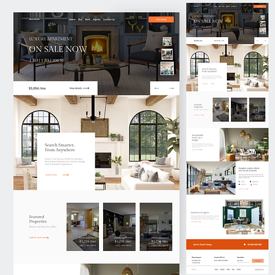 Real Estate Landing Page Design design landing page minimal popular shot real estate ui uidesign website