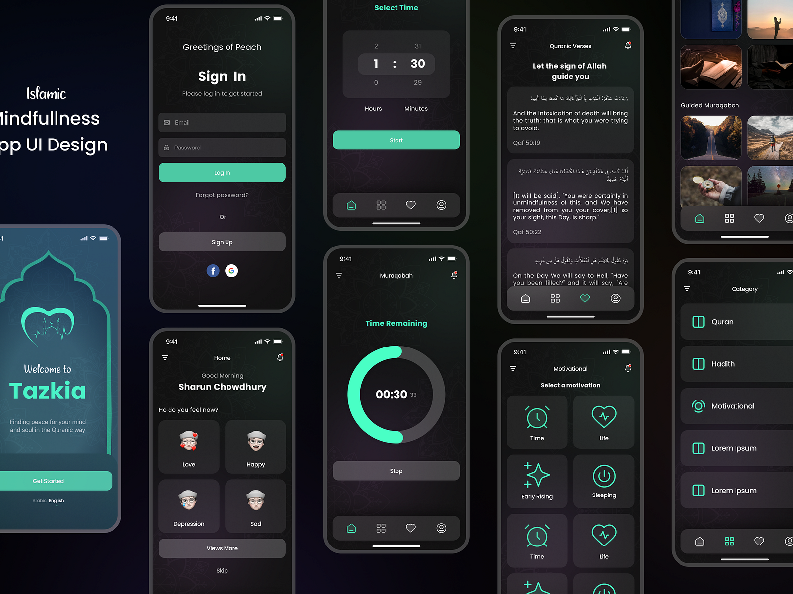 Islamic Mindfullness App UI Design by Snowy Atiq on Dribbble