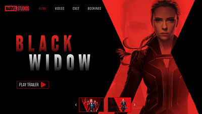 Black Widow Movie Website UI Design black widow graphic design landing page movie trending ui ui design uiux user interface ux