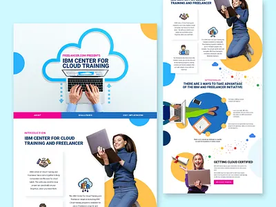 IBM center for cloud training web design cloud creative design figma ibm landing page design mobile app design photoshop prototype responsive layout template design training web design website website layout wireframe xd