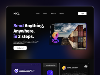 NXL. Freight Shipping design ui ux web