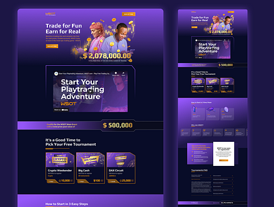 Trading Landing Page marketing purple startup trading ui uidesign uxdesign