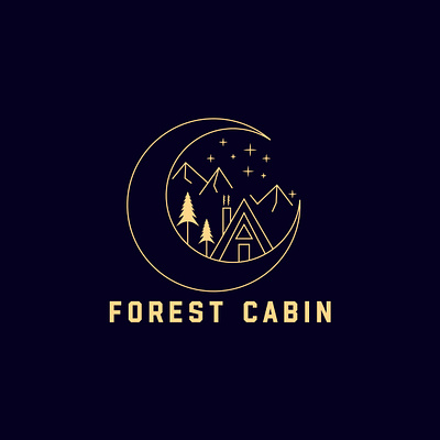 FOREST CABIN LOGO DESIGN branding design graphic design illustration logo logo design typography vector