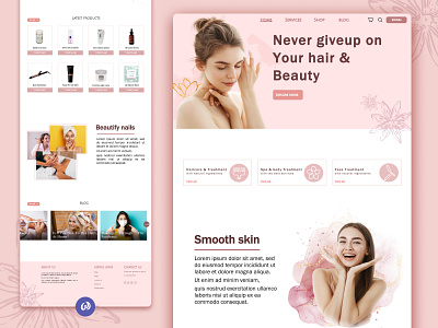 Beauty & spa saloon website beauty branding cosmetics landingpage ui uidesign we