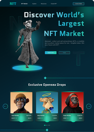 NFT Landing Page landing page nft nft landing page ui uiux webdesign