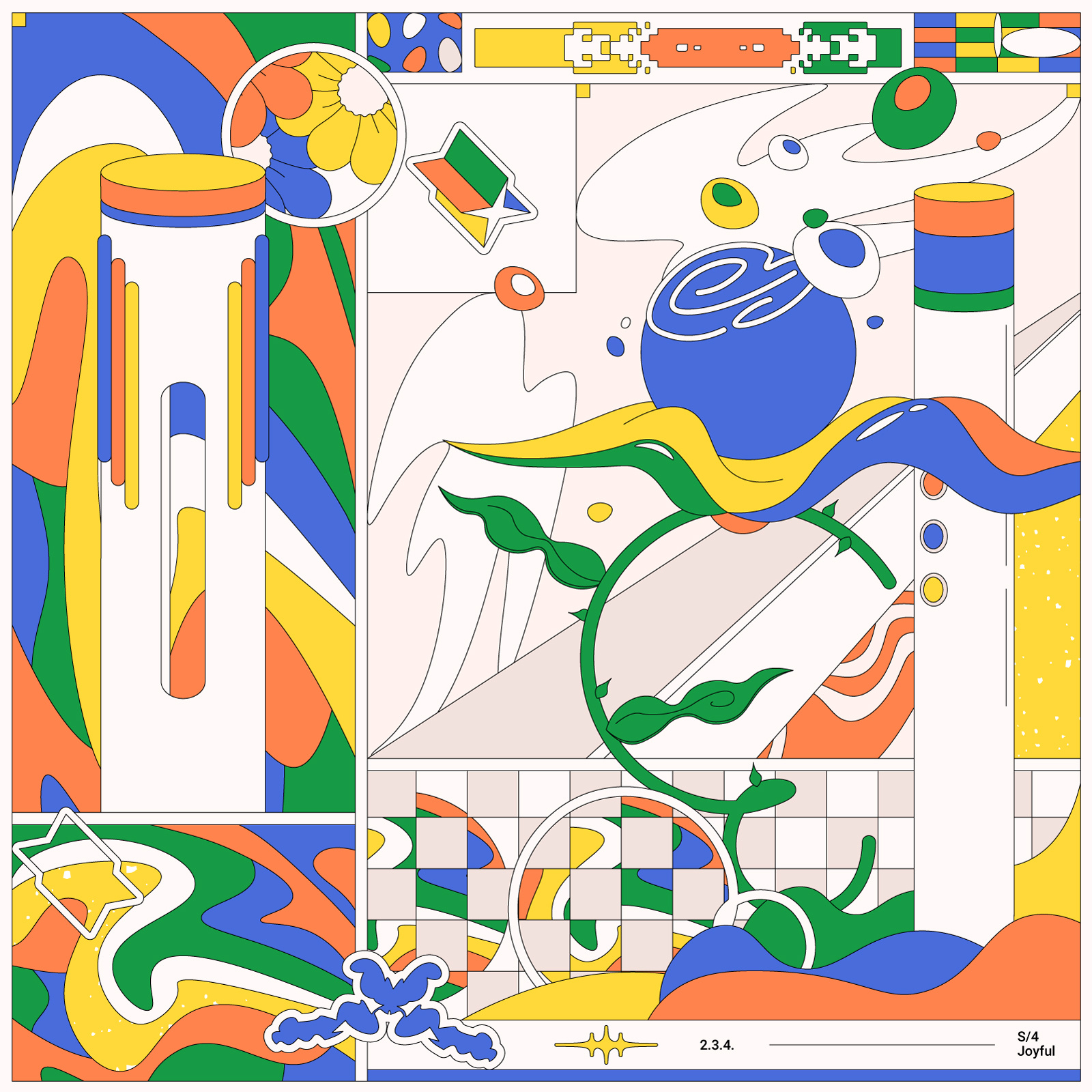 Growth abstract art color color combination color combo color palette color scheme colorful colors design flower flower illustration grid illustration plant symbols vector vector art vectorart vectors