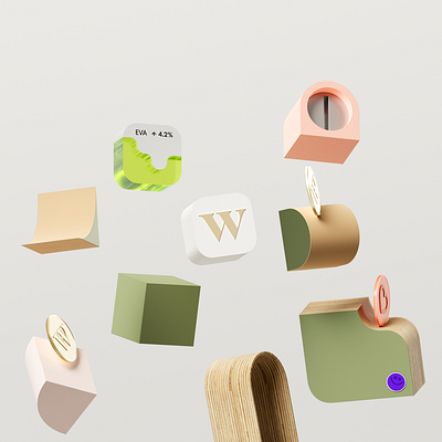 Wealthsimple illustration 3d branding graphic design logo motion graphics ui