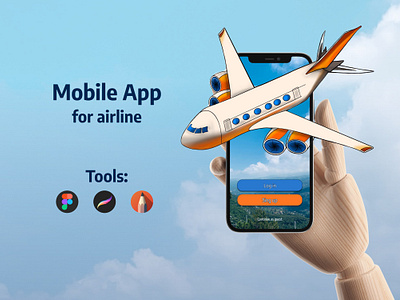 Mobile App for airline/ Figma/ Procreate design figma illustration procreate ui ux