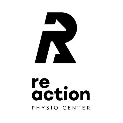 ReAction Physio Center branding crete design greece initial lines logo medical movement physio physiotherapy rethymno