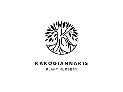 Kakogiannakis Plant Nursery branding crete design earth greece initial leaf leaves logo nursery plant rethymno roots tree
