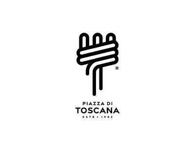 Piazza Di Toscana branding crete design fork greece logo pasta restaurant rethymno rolled spaghetti toscana tuscany