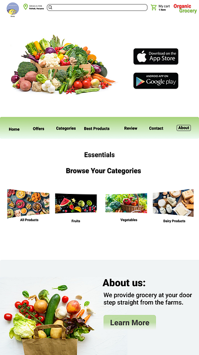 Organic Grocery Dashboard UI