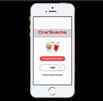 Cine'Snacks Movie Theater Mobile App app design ui ux