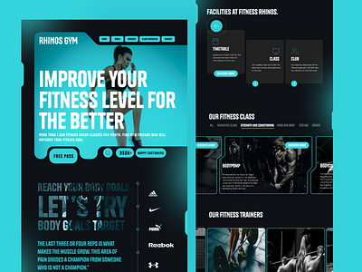 GYM Wabsite landing Page Design app branding design graphic design gym illustration landing page logo typography ui ux vector website design