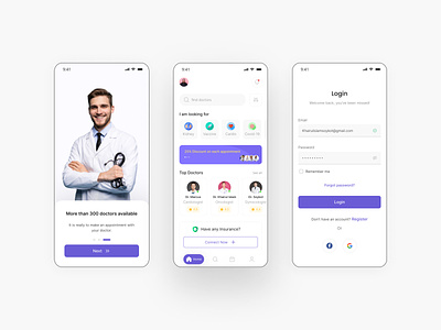 Doctor Appointment Mobile App branding cool design design doctor appointment app doctor apps doctor apps ui doctor ui design doctor user interface doctor web app doctor website medical app ui ux design medical apps minimal design mobile app design mobile app ui ux mobile apps patients apps ui ux design