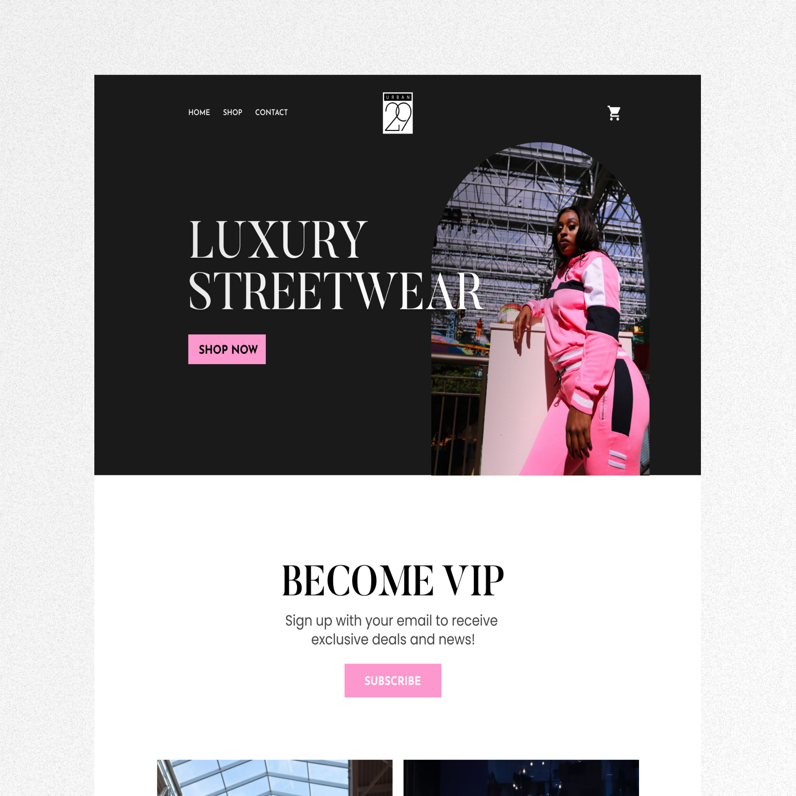 URBAN 29 Landing Page Design graphic design landing page landing page design typography ui ui ux ui website ux website design