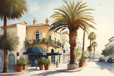 Mediterranian ai design graphic design illustration mediterranian palmtrees sunshine