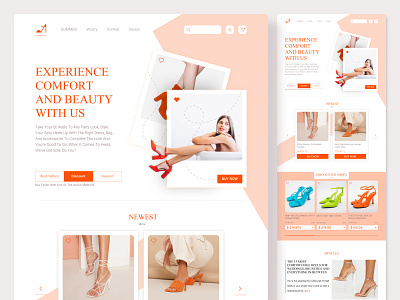 HEELED SHOE STORE branding design heeled shoe store illustration shoe shoe store shoe ui store ui ui ux ux web design women store